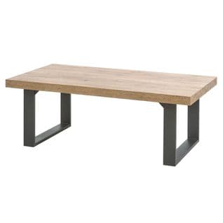 Table Basse Aspect Bois Piètement U Métal Poudré Noir - Nilla