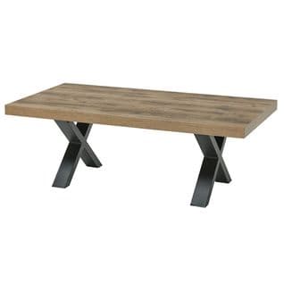 Table Basse Aspect Bois Piètement X Métal Poudré Noir - Nilla