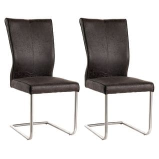 Lot De 2 Chaises Grises Piètement Chromé - Misa