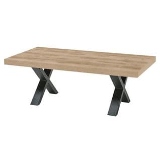 Table Basse Aspect Bois Piètement X Métal Poudré Noir - Cedra