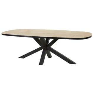 Table Repas Ovale 230cm Aspect Bois Piètement Métal - Cedra