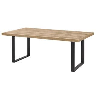 Table 230cm Aspect Bois Piètement U Métal Poudré Noir - Cedra