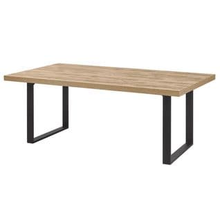 Table 200cm Aspect Bois Piètement U Métal Poudré Noir - Carson