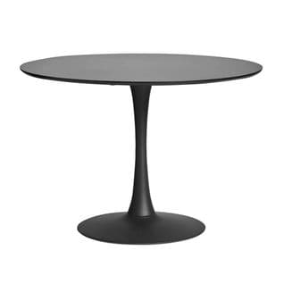 Table Ronde 110cm Pied Et Plateau Noirs - Cantique