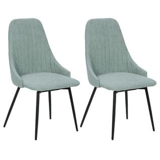 Lot De 2 Chaises Pivotantes Tissu Vert D'eau - Undy