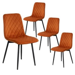 Lot De 2 Chaises Surpiquées Tissu Orange - Passo