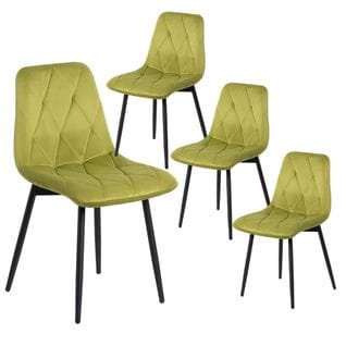 Lot De 2 Chaises Capitonnées Tissu Vert Clair - Gosso