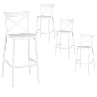 Lot De 4 Tabourets Polypropylène Blanc H107cm - Fermina