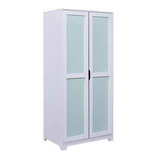 Armoire 2 Portes En Pin Gris Et Vert D'eau - Glasca