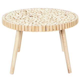 Table Basse Ronde Avec Plateau En Rondins De Bois - Frej