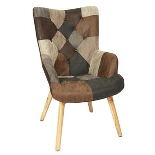 Fauteuil Patchwork Motifs Nuances De Marron - Melo