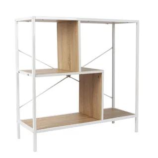 Etagère 3 Niveaux Aspect Bois Et Métal Blanc - Endis