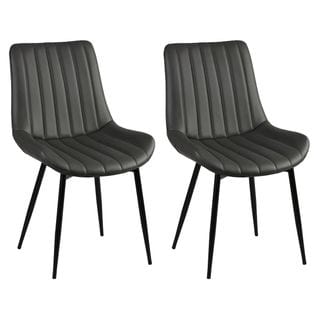 Lot De 2 Chaises Grises Métal Et Pvc - Carolann