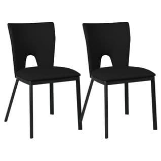 Lot De 2 Chaises Noires Métal Et Simili - Catalia