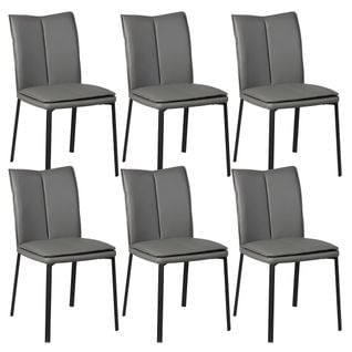 Lot De 6 Chaises Grises Avec Sur-coussin - Callum