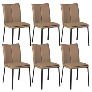 Lot De 6 Chaises Taupe Avec Sur-coussin - Callum