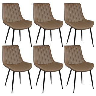 Lot De 6 Chaises Taupe Métal Et Pvc - Carolann