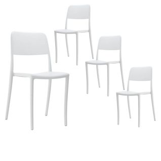 Lot De 4 Chaises Blanches Intérieur Ou Extérieur - Ramona