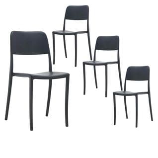 Lot De 4 Chaises Noirs Intérieur Ou Extérieur - Ramona