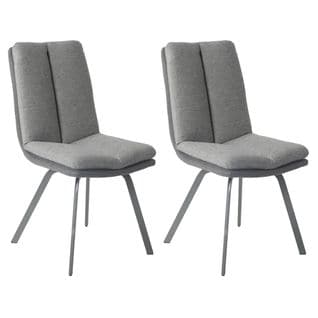 Lot De 2 Chaises Bi-ton Grises Avec Sur-coussin - Callom