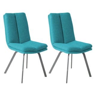 Lot De 2 Chaises Bleues Avec Sur-coussin - Callam