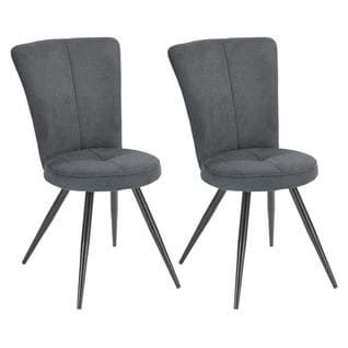 Lot De 2 Chaises Matelassées Grises - Paril