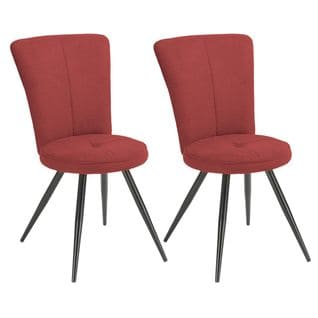 Lot De 2 Chaises Matelassées Rouges - Paril