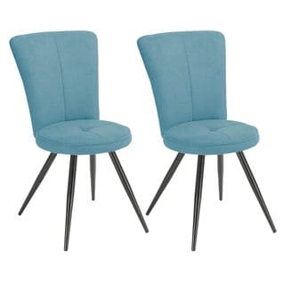 Lot De 2 Chaises Matelassées Bleues - Paril