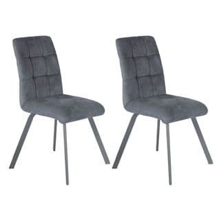 Lot De 2 Chaises Capitonnées Gris - John