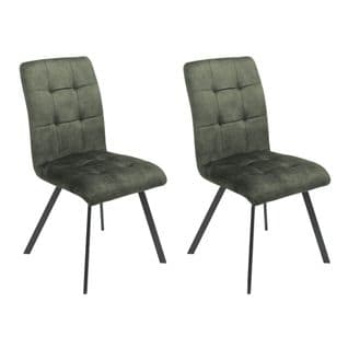 Lot De 2 Chaises Capitonnées Vert - John