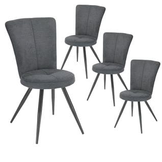 Lot De 4 Chaises Matelassées Grises - Paril