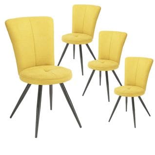 Lot De 4 Chaises Matelassées Jaunes - Paril