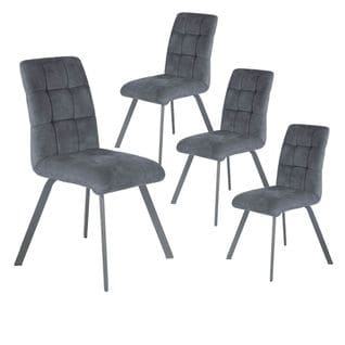 Lot De 4 Chaises Capitonnées Gris - John