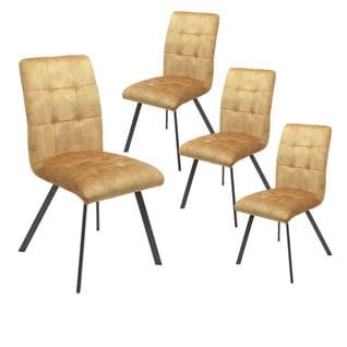 Lot De 4 Chaises Capitonnées Jaune - John