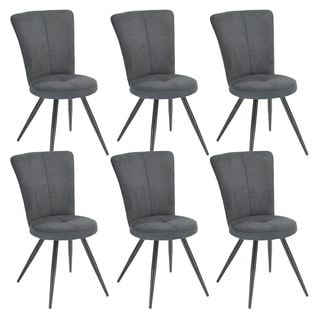 Lot De 6 Chaises Matelassées Grises - Paril