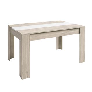 Table Allongeable 160-220cm Effet Bois Clair Et Blanc Mat - Clario