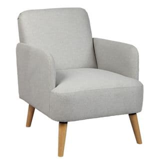 Fauteuil Rembourré Tissu Gris Clair - Teodore