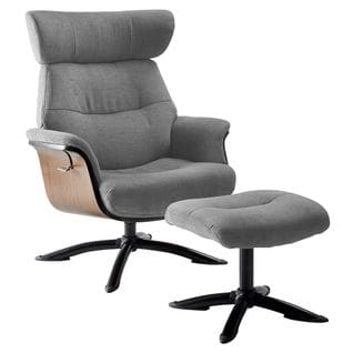Fauteuil Inclinable + Repose-pieds Gris - Obanos