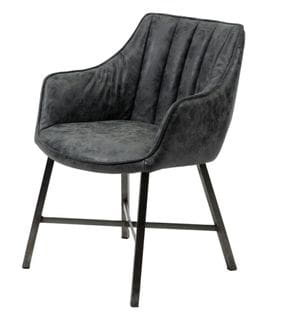 Fauteuil De Table Rembourré Anthracite Bandes Verticales Melbourne