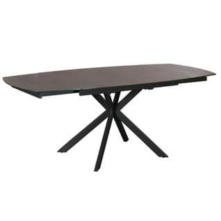 Table Extensible Verre Gris Clair Pied Mikado 140-200 Cm Ottawa