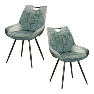 Chaise Bleu Pétrole Avec Poignée (lot De 2) Malmoe