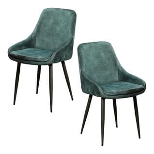 Chaise De Salle à Manger Bleu Pétrole Avec Pieds Métal (lot De 2) Malmoe