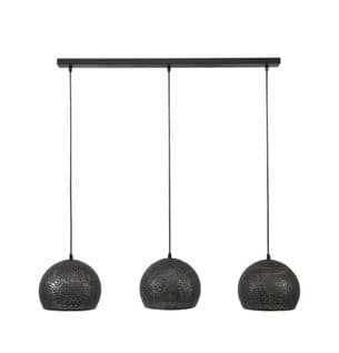 Suspension Ajourée 3 Demi-globes Métal 110x25x150cm Ralf