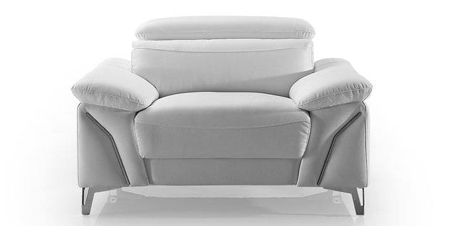 Fauteuil Design En Cuir Milan Blanc