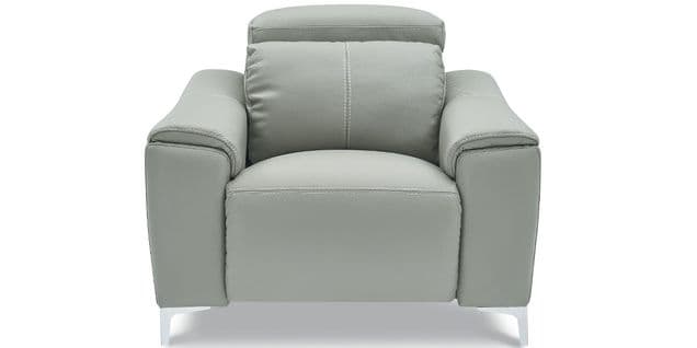 Fauteuil Relaxation Électrique 1 Place En Cuir Bianca - Gris Clair Gris Perle