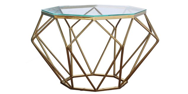 Table Basse Verre Silla - Transparent - Doré