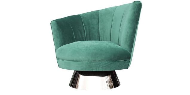 Fauteuil Pivotant En Velours Côté Gauche Miro - Vert