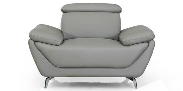 Fauteuil En Cuir Lea Gris Souris