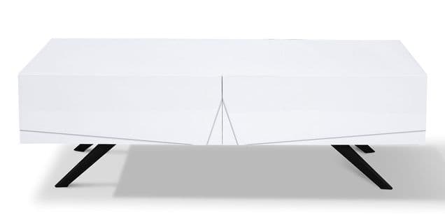 Table Basse Laqué Aster - Blanc - Blanc