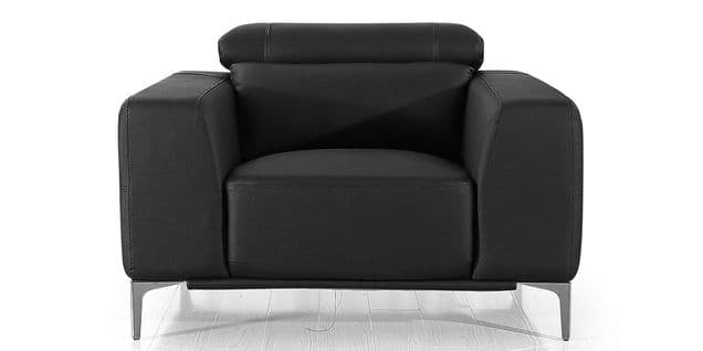 Fauteuil Cuir Design Nora Noir